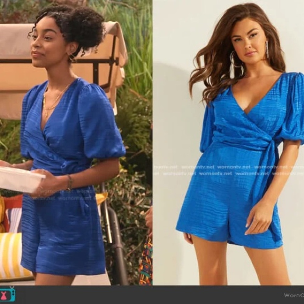 Guess Blue Wrap Romper